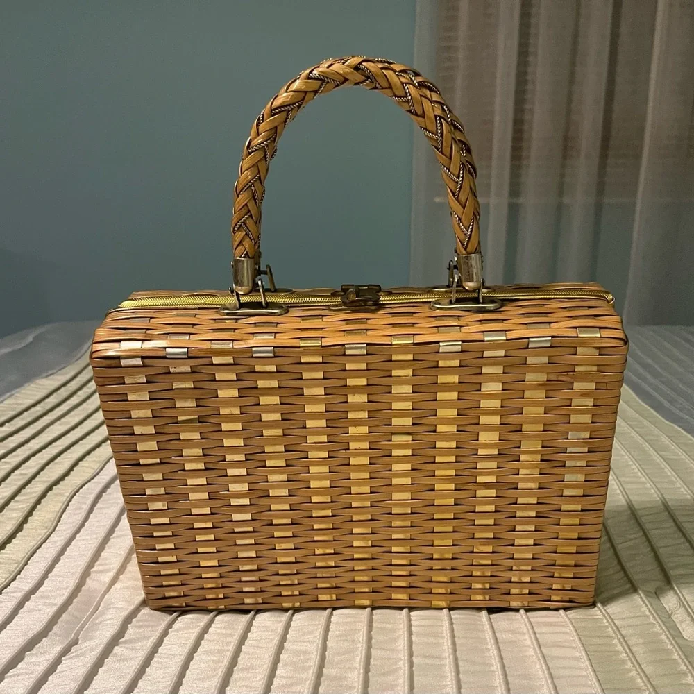 Vintage 1950’s Wicker Purse - Stylecraft Miami - Picture 6 of 10